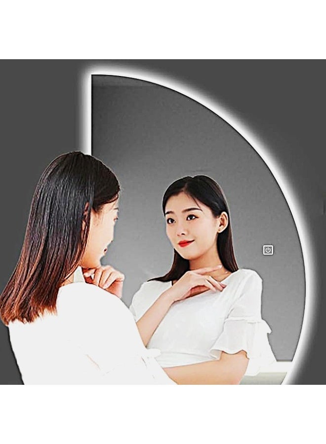 Vphom Premium D-Shaped LED Backlit Mirror (150x105cm)  Large Half-Moon Wall-Mounted Smart Vanity Mirror with Touch Sensor & 3 Dimmable Color Modes – Modern HD Mirror for Bathroom, Bedroom & Dressing Room - Image 2